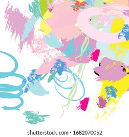 Abstract colorful  paint brush and  scribble lines pattern background. colorful  nice brush strokes and hand drawn for your design.  beautiful grunge and stripes  background. cute kids sketch drawing
