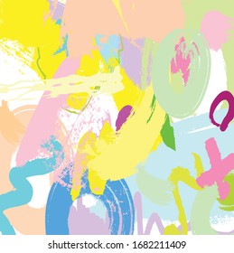 Abstract colorful  paint brush and  scribble lines pattern background. colorful  nice brush strokes and hand drawn for your design.  beautiful grunge and stripes  background. cute kids sketch drawing