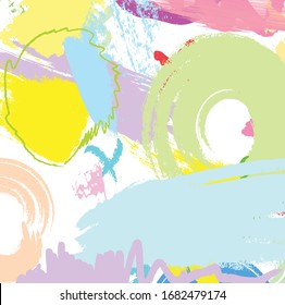 Pincel pintado de color abstracto y fondo de líneas de garabatos. coloridos trazos de pincel y dibujado a mano para su diseño.  bello fondo de rayas y gruesas. dibujo de niños lindos
