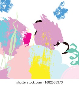 Abstract colorful  paint brush and  scribble lines pattern background. colorful  nice brush strokes and hand drawn for your design.  beautiful grunge and stripes  background. cute kids sketch drawing