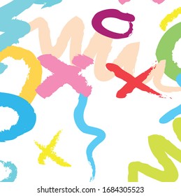 Abstrakter bunter Pinsel und kreide Linien, Muster Hintergrund. kreative, schöne, handgezeichnet Hintergrund.  schöner Grunge und Streifen für Ihr Design. süße Kinderskizze