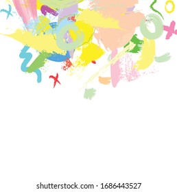 Abstract colorful  paint brush and  scribble lines pattern background. colorful  nice brush strokes and hand drawn for your design.  beautiful grunge and stripes  background. cute kids sketch drawing