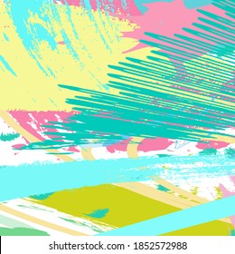 Abstract colorful  paint brush and  scribble lines pattern background. colorful  nice brush strokes and hand drawn for your design.  beautiful grunge and stripes  background. cute kids sketch drawing