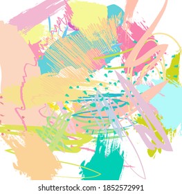 Abstract colorful  paint brush and  scribble lines pattern background. colorful  nice brush strokes and hand drawn for your design.  beautiful grunge and stripes  background. cute kids sketch drawing