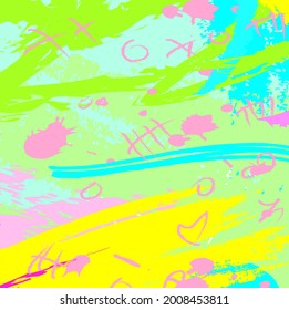 Abstract colorful  paint brush and  scribble lines pattern background. colorful  nice brush strokes and hand drawn for your design.  beautiful grunge and stripes  background. cute kids sketch drawing