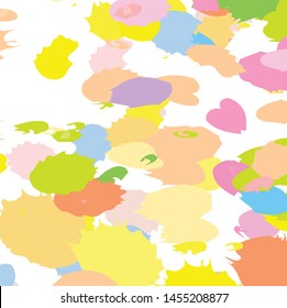 Abstract colorful paint brush and splashes pattern background
