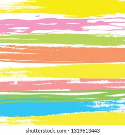 Abstract colorful paint brush and strokes, scribble horizontal lines pattern background 