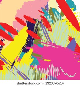 Abstract colorful paint brush and strokes, scribble pattern background. creative colorful nice brush strokes and hand drawn for your design 