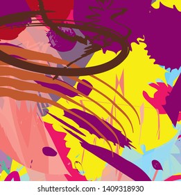 Abstract colorful paint brush and strokes, scribble lines pattern background. modern beautiful grunge and stripes background