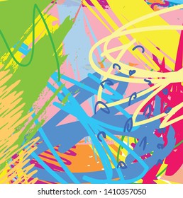 Abstract colorful paint brush and strokes, scribble lines pattern background. creative colorful nice brush strokes and hand drawn background. modern beautiful grunge and scribble pattern