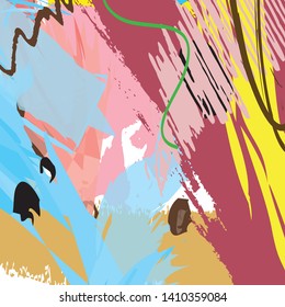 Abstract colorful paint brush and strokes, scribble lines pattern background. creative colorful nice brush strokes and hand drawn background. modern beautiful grunge and scribble pattern
