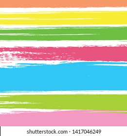 Abstract colorful paint brush and strokes, scribble horizontal lines pattern background. multicolor stripes pattern with horizontal brush lines background. creative colorful stripes pattern