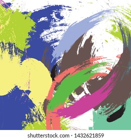 Abstract colorful paint brush and strokes pattern background. creative colorful nice brush strokes and hand drawn background