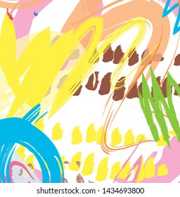 Abstract colorful paint brush and strokes pattern background. creative colorful nice brush strokes and hand drawn background