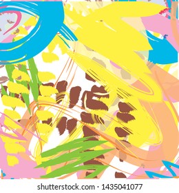Abstract colorful paint brush and strokes pattern background. creative colorful nice brush strokes and hand drawn background