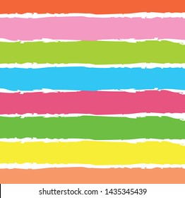 Abstract colorful paint brush and strokes, scribble with horizontal lines pattern background