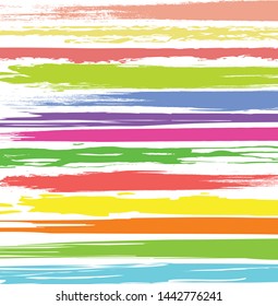 Abstract colorful paint brush and strokes with horizontal lines pattern background. creative colorful nice brush strokes and stripes pattern background