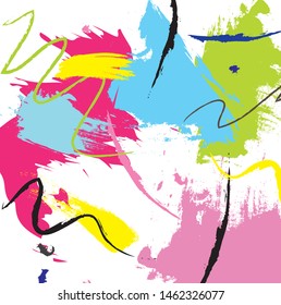 Abstract colorful paint brush and strokes, scribble lines pattern background. colorful nice brush strokes and hand drawn background. cute kids sketch drawing