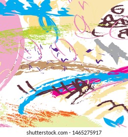 Abstract colorful paint brush and strokes, scribble lines pattern background. colorful nice brush strokes and hand drawn background. cute kids sketch drawing background