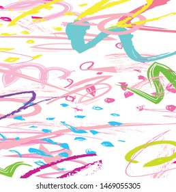 Abstract colorful paint brush and strokes, scribble lines pattern background. colorful nice hand drawn background. cute kids sketch drawing