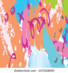 Abstract colorful paint brush and strokes, scribble lines pattern background. colorful nice brush strokes and hand drawn background