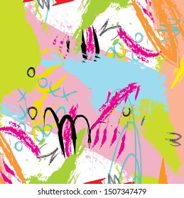 Abstract colorful paint brush and strokes, splash pattern background. creative colorful nice hand drawn and grunge texture backdrop