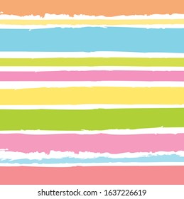 Abstract colorful paint brush and strokes, stripes  pattern  background.  colorful nice brush strokes and hand drawn with horizontal lines pattern background