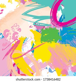 Abstract colorful paint brush and strokes, scribble lines pattern background. creative colorful nice brush strokes and hand drawn background. cute kids sketch drawing