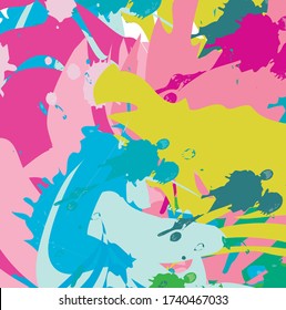 Abstract colorful paint brush and strokes, splash colours pattern background. colorful nice hand drawn for your design. modern beautiful grunge and stripes backdrop