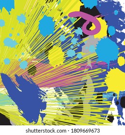 Abstract colorful paint brush and strokes, scribble pattern background. Creative  nice splash colors and hand drawn for your design. modern beautiful grunge and flick colors pattern