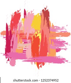 abstract colorful  paint and rough texture background. creative colourful brush strokes for your design. modern Art. vector illustration 