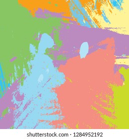 abstract colorful paint and rough texture background. creative colorful pastels nice brush strokes and hand drawn for your design. vector illustration