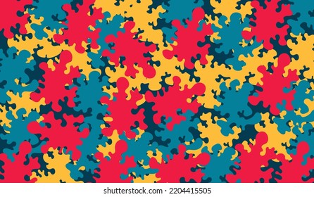 Abstract colorful paint splash and camo background template copy space for banner, poster, or wallpaper