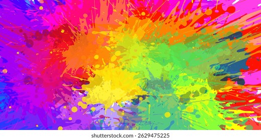 Abstract colorful paint splash on the canvas