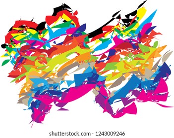 abstract colorful paintbrush background. 