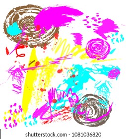 abstract colorful paintbrush background. creative colorful brush strokes pattern. vector illustration.