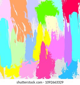 abstract colorful paintbrush background. creative colorful brush strokes pattern.  bright colors tone abstract image for background. vector illustration