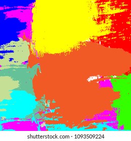 abstract colorful paintbrush background. creative colorful brush strokes pattern. hot colors tone for background. vector illustration