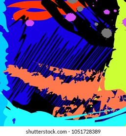 abstract colorful paintbrush pattern. abstract vector colorful seamless pattern with brush strokes in memphis style. creative background for print, poster, textile, wear, magazines, card, flyers