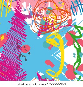 abstract colorful paintbrush and scribble lines texture background. creative colorful nice brush strokes and hand drawn for your design. vector illustration