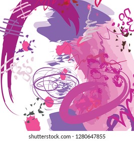 abstract colorful paintbrush and scribble lines texture background. creative colorful pink and purple nice brush strokes and hand drawn for your design. vector illustration