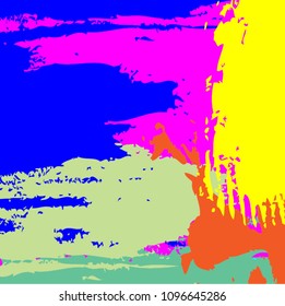 abstract colorful paintbrush and splashes background. creative colorful brush strokes pattern. vector illustration