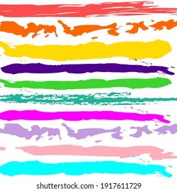 abstract colorful paintbrush and stroks texture with horizon lines pattern background. creative colorful nice brush strokes horizontal for your design. 