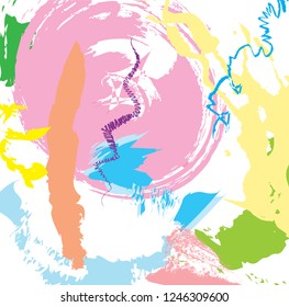 abstract colorful paintbrush texture background. creative brush strokes for your design. vector illustration