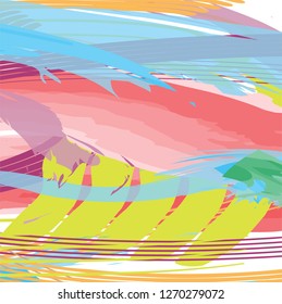 abstract colorful paintbrush texture background. creative colorful watercolor brush strokes for your design. vector illustration