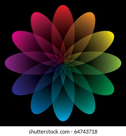 abstract colorful palette flower