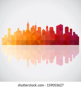 Abstract Colorful panorama city background