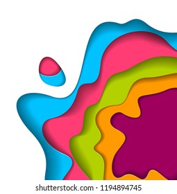 Abstract colorful paper cutout curvy shapes layered, vector illustration in paper cut style. layout for business card, presentations, flyers or posters.