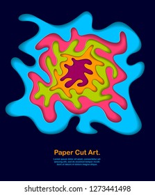 Abstract colorful paper cutout curvy shapes layered, vector illustration in paper cut style. layout for business card, presentations, flyers or posters.