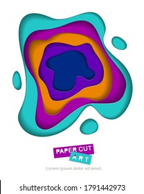 Abstract colorful paper cutout curvy shapes layered, vector illustration in paper cut style. layout for business card, presentations, flyers or posters.